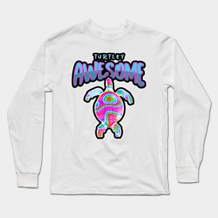 RAINBOW Turtle Turtley Awesome Punny Animal Long Sleeve T-Shirt